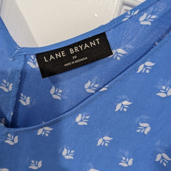 Lane Bryant Small Blue Tulip Swing Double-Layer Chiffon Tank in Size 20 - Picture 3 of 9